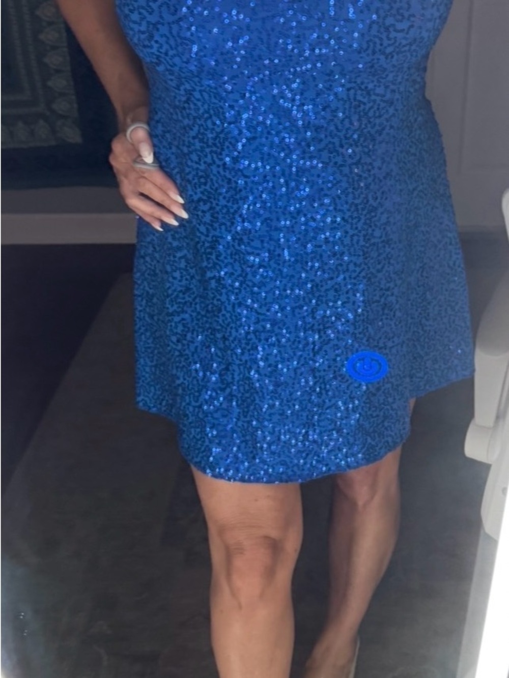 Blue Sequin Mini Skirt — Sparkle A-Line for Women